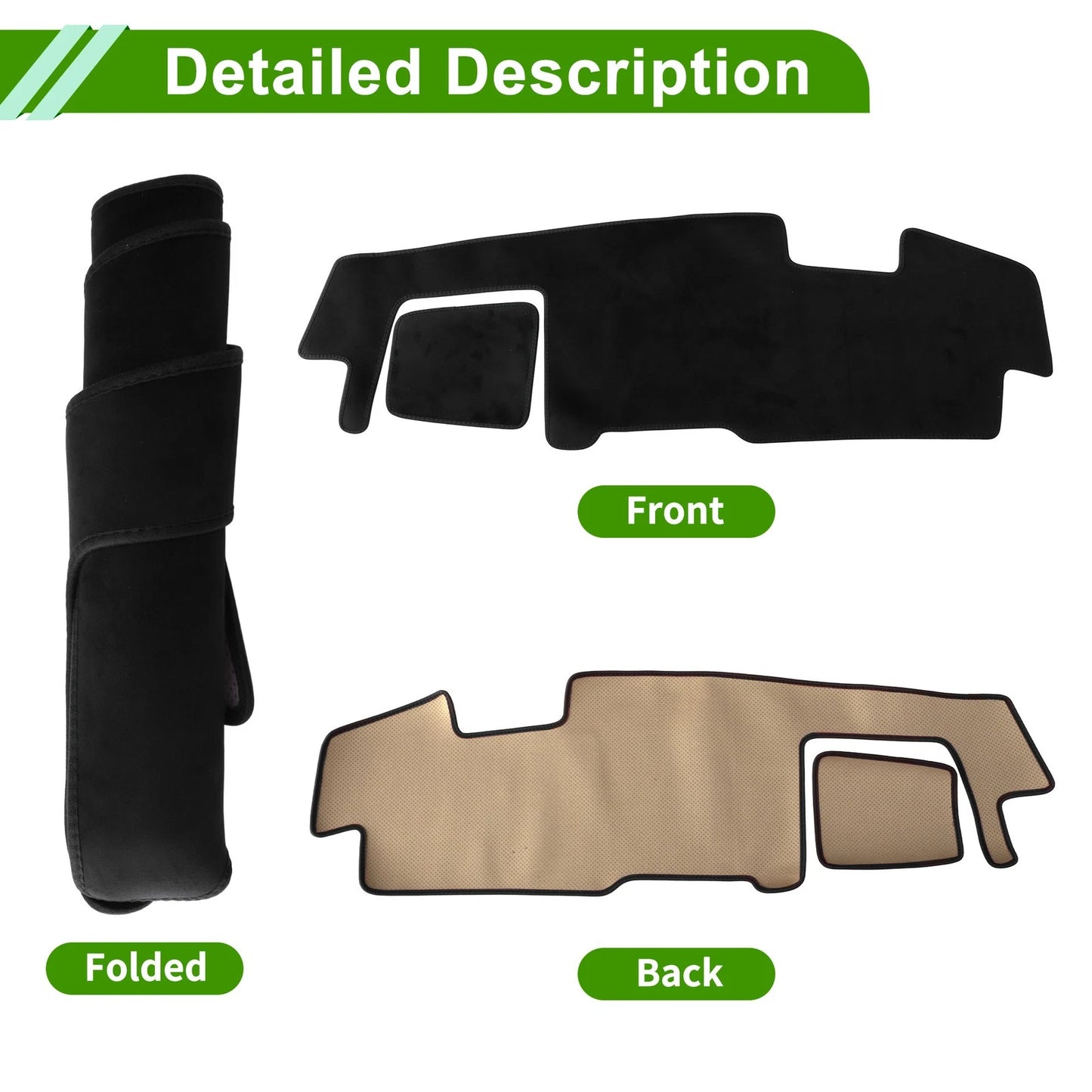 Dashboard Cover Black Flannel for Suzuki Spacia MK53S (2017-Current)