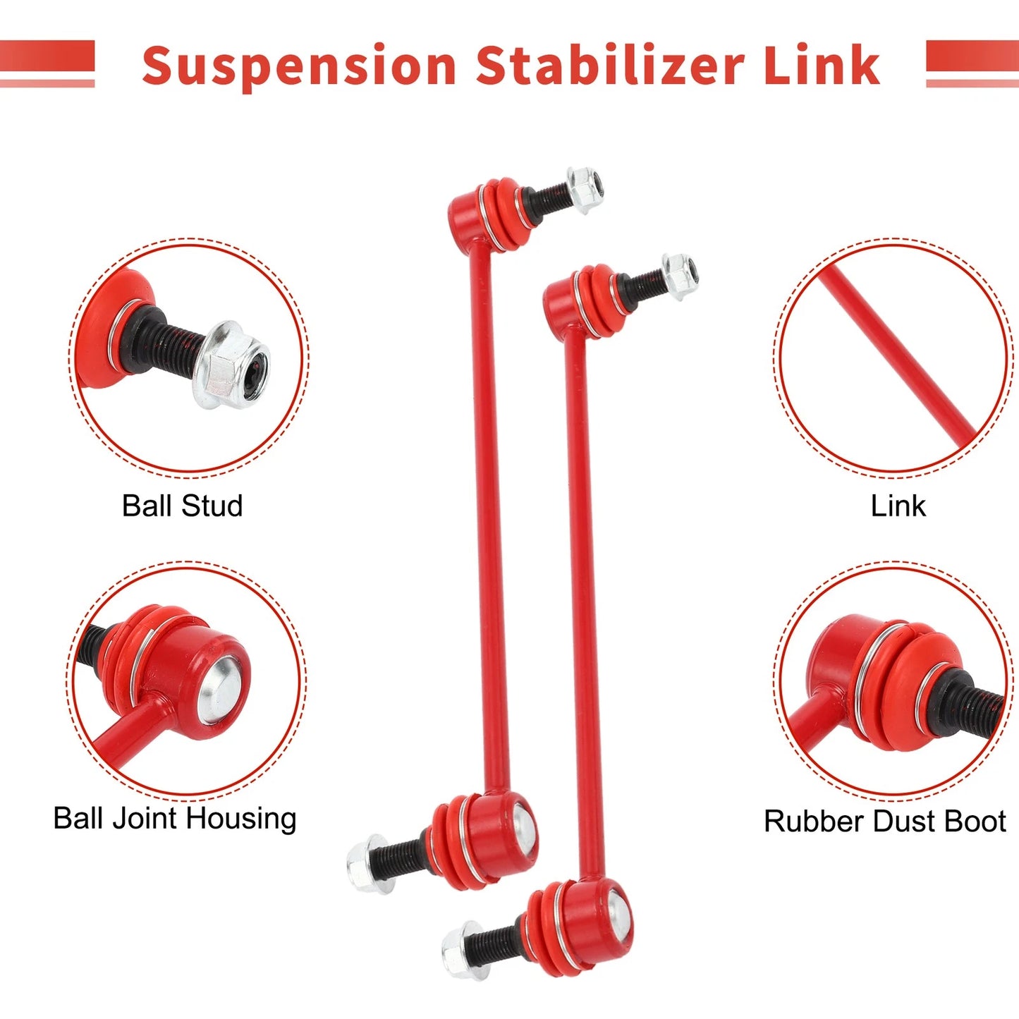 4x Front/Rear Stabilizer Sway Bar Link for Honda Pilot (2003 - 2008)