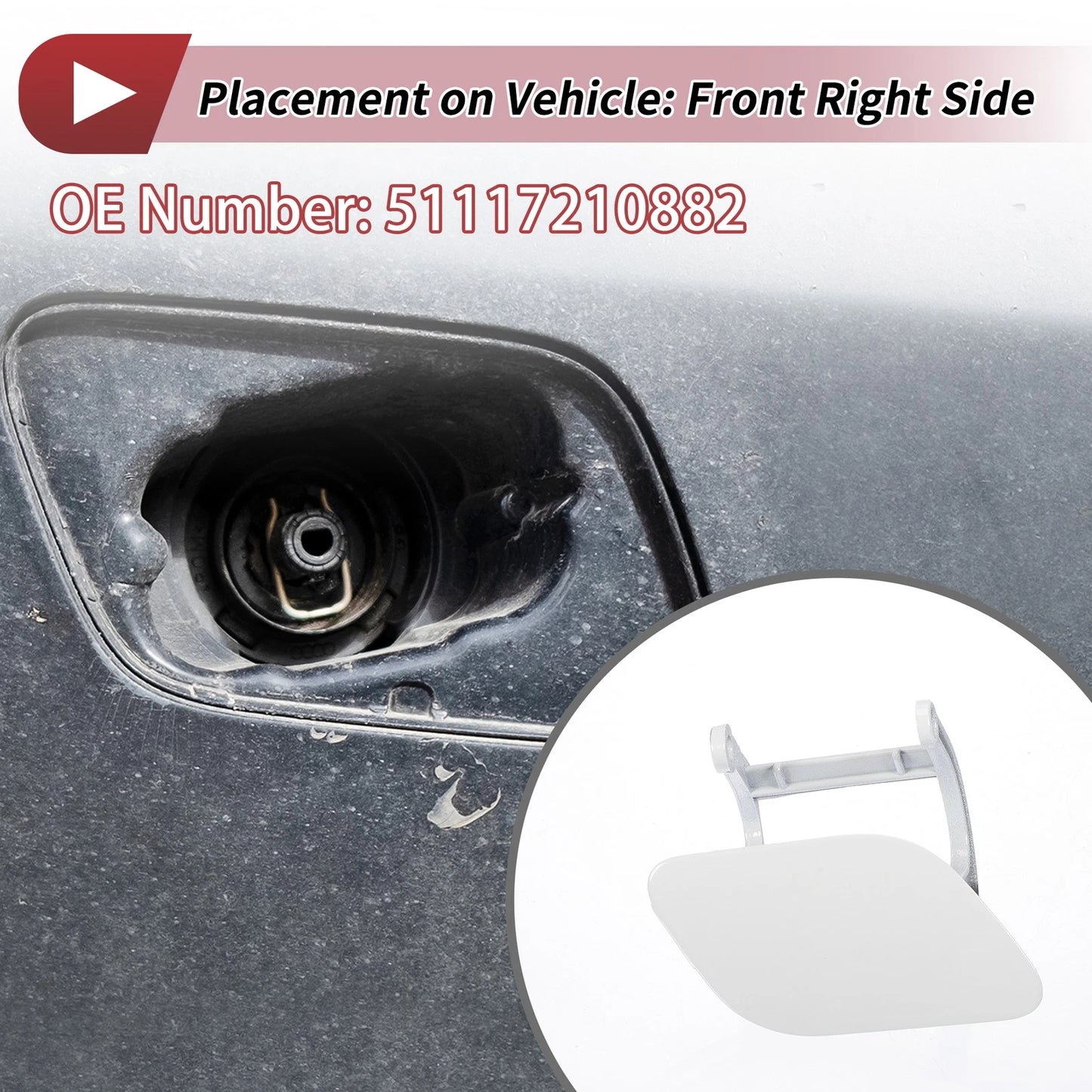 Washer Nozzle Cover Cap for BMW 740i (2011-2015) - White
