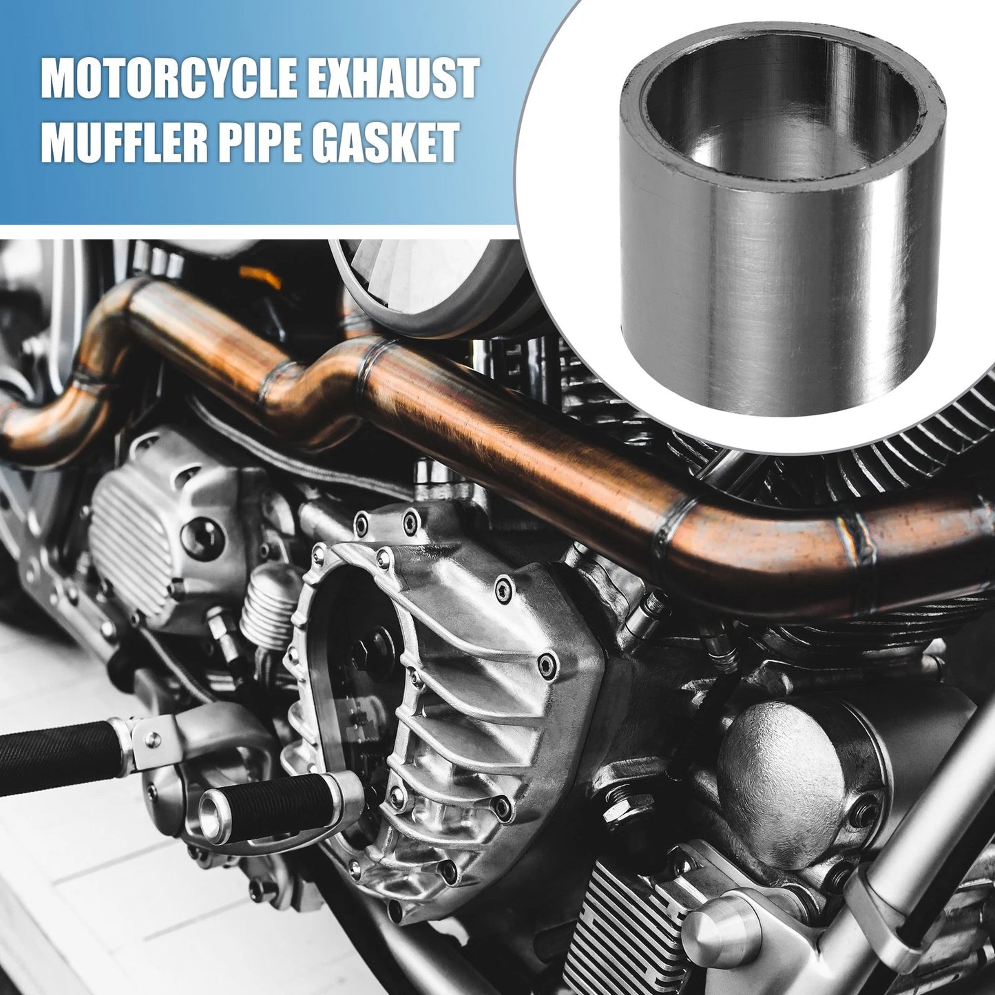 2 x Pcs Motorcycle Exhaust Muffler Pipe Gasket 46mm OD Seal Silencer Connector