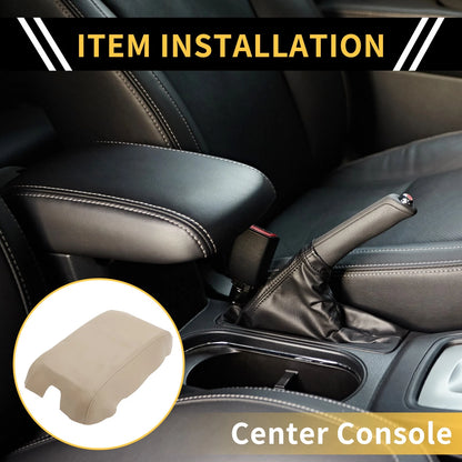 Center Console Armrest Cover for Ford F-150 Microfiber Leather Beige
