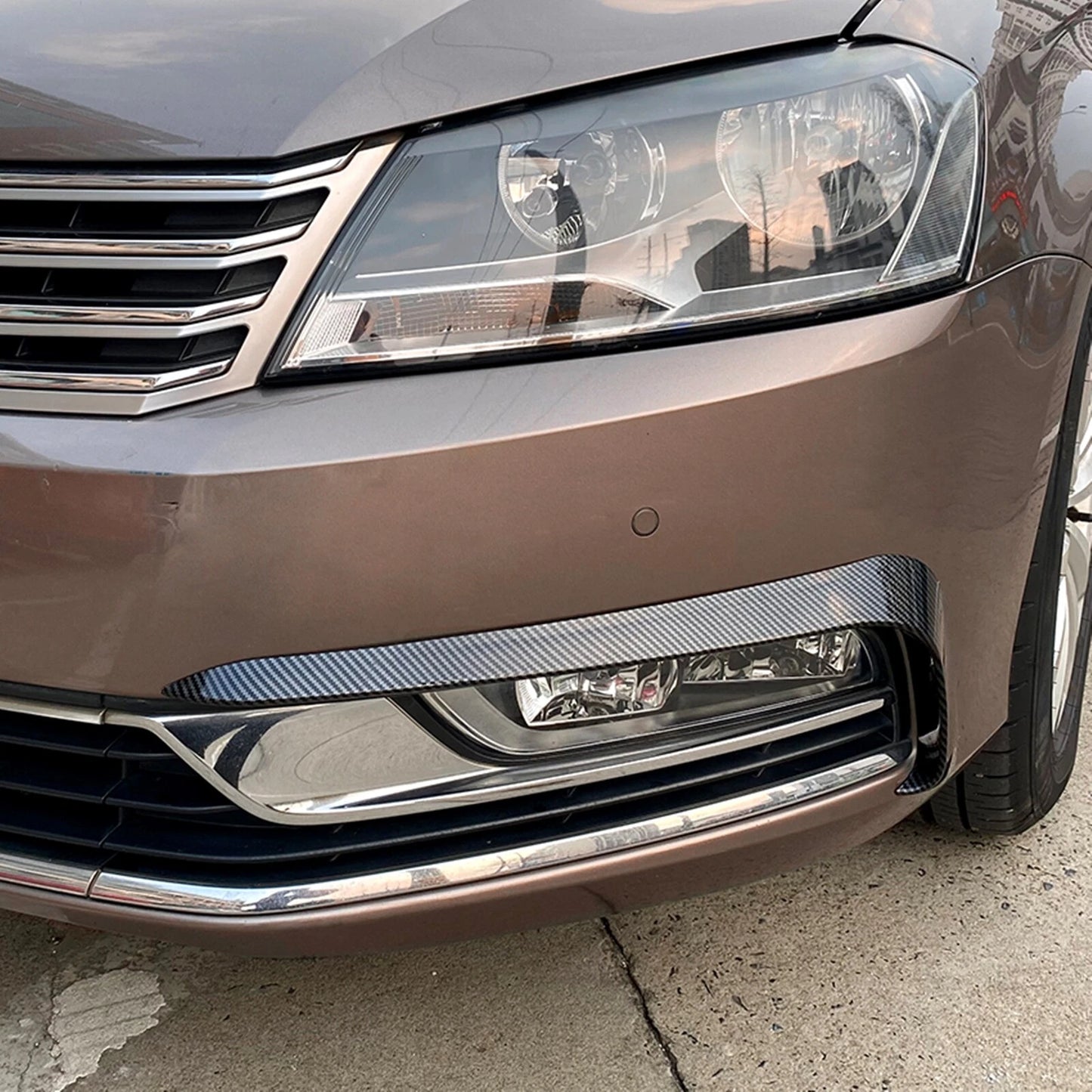 2 x Front Bumper Fog Light Covers for VW Passat B7 (2011-2015)