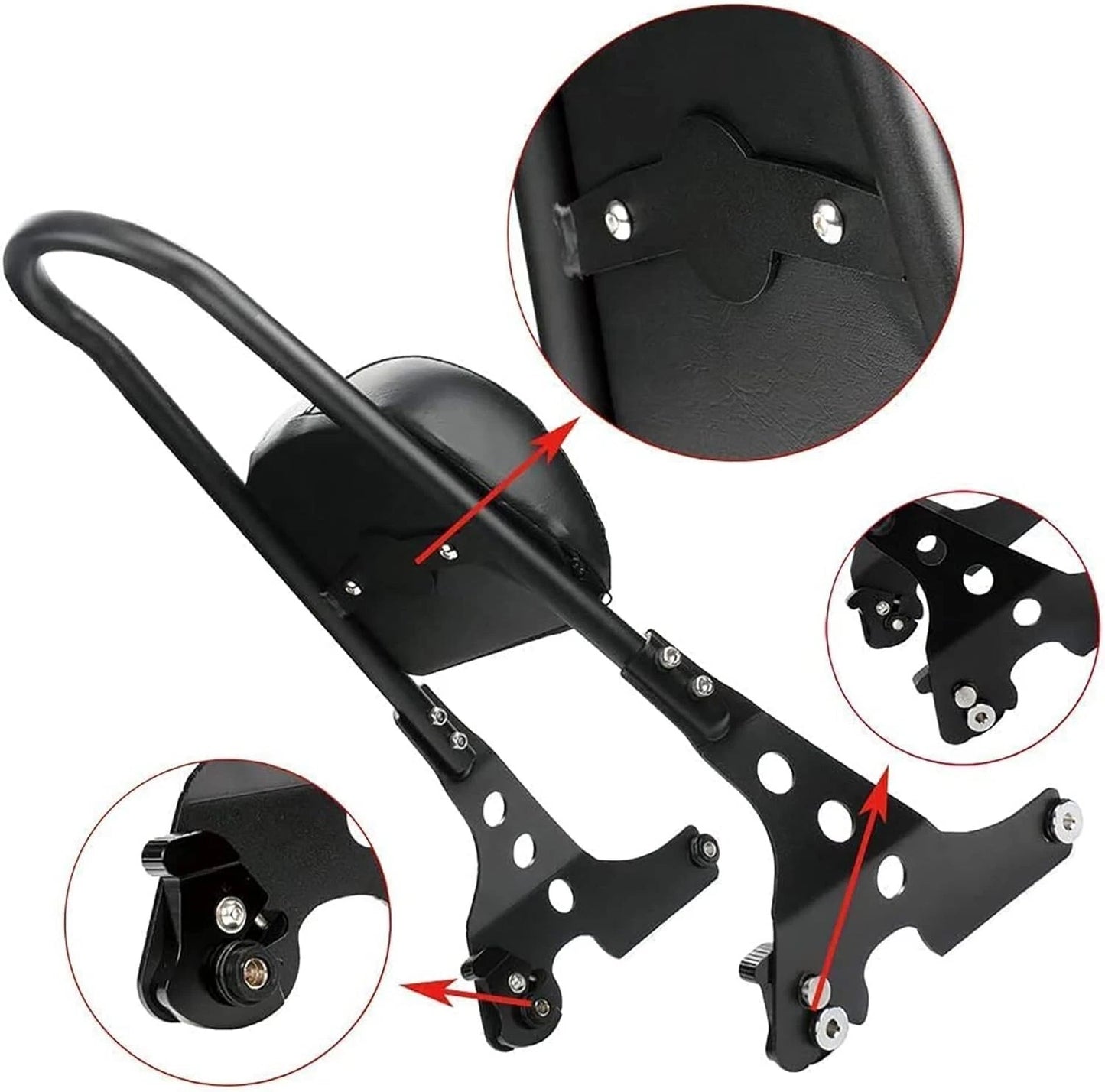 Passenger Backrest Pad Sissy Bar Cushion for Harley Sportster XL 883 1200 (2004-2023)