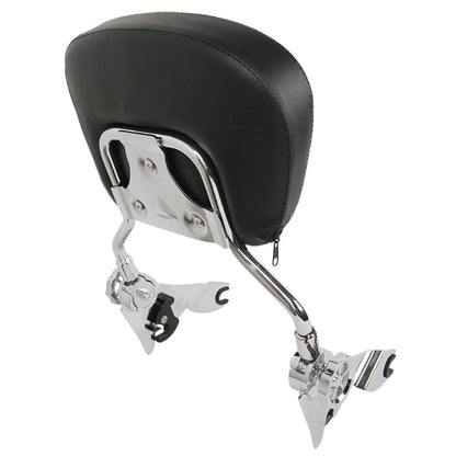 Chrome/Black Adjustable Backrest Sissy Bar for Harley Street Glide (2009-2025)