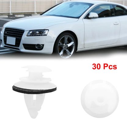 30 Pcs 9mm White Plastic Rivets Clips for BMW Bumper Fasteners (2000-2023)
