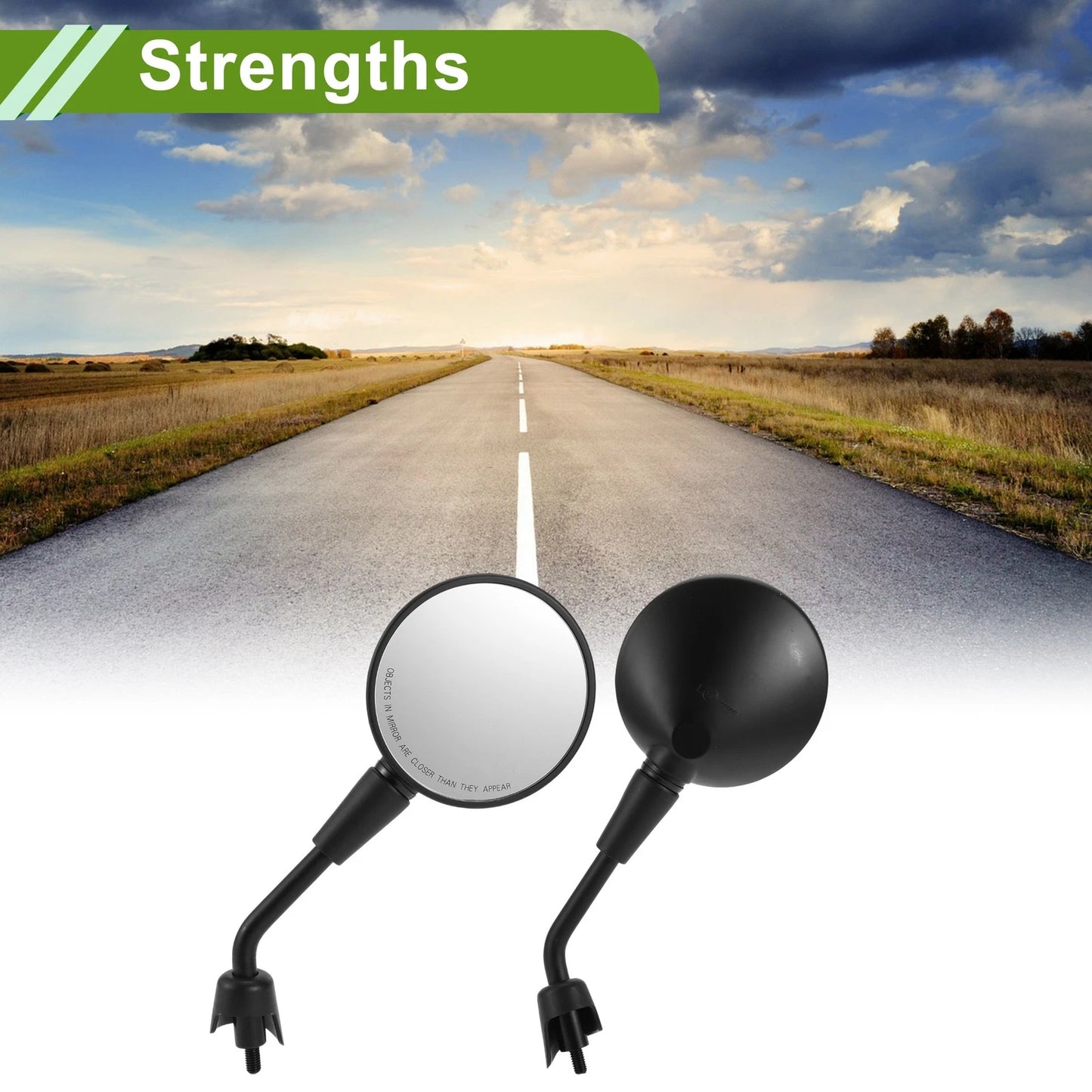 M8 Rear View Mirrors Round Shape Handlebar Mirrors Black Iron for M8 Motorcycle