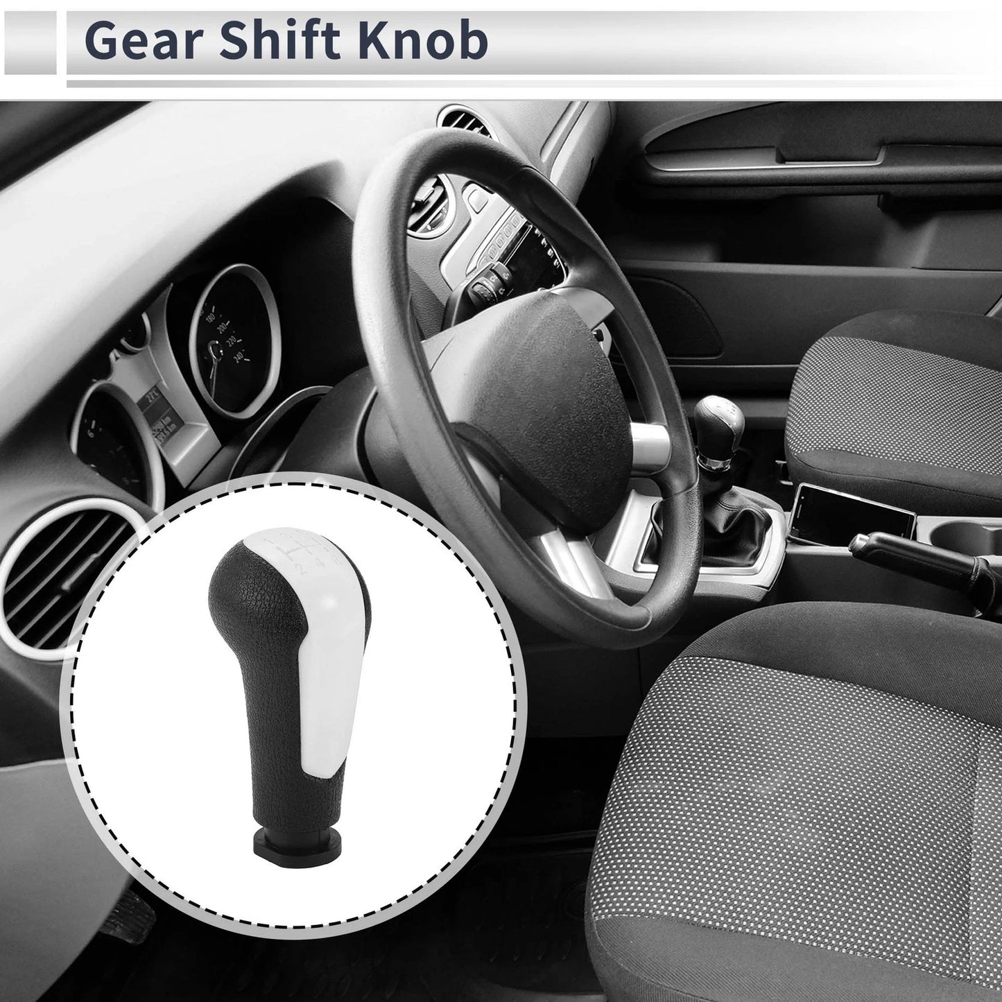 5 Speed Shift Knob for Chevrolet Spark Plastic White Black
