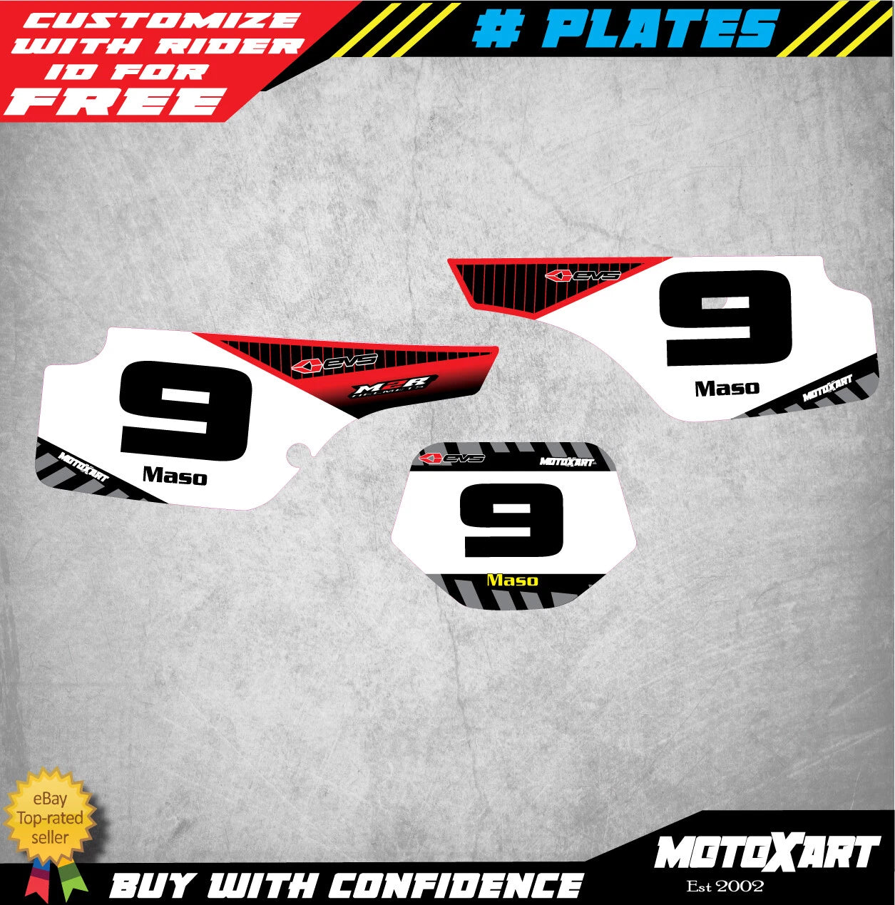 Custom Number Plate Graphics for Honda XR 250 (1986-1995)