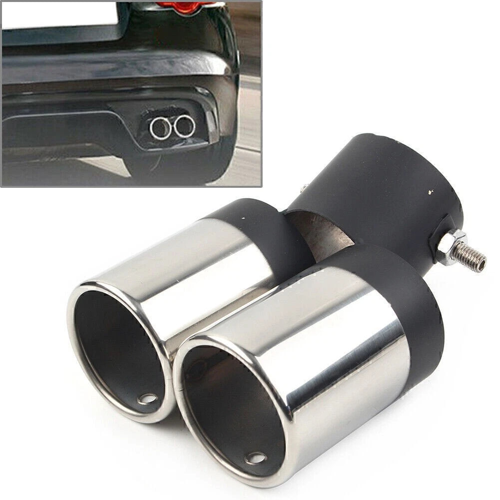 Dual Rear Exhaust Pipe Tail Muffler Tips for Universal Vehicles