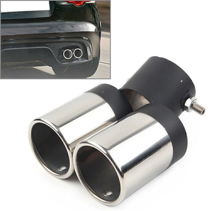 Dual Rear Exhaust Pipe Tail Muffler Tips for Universal Vehicles