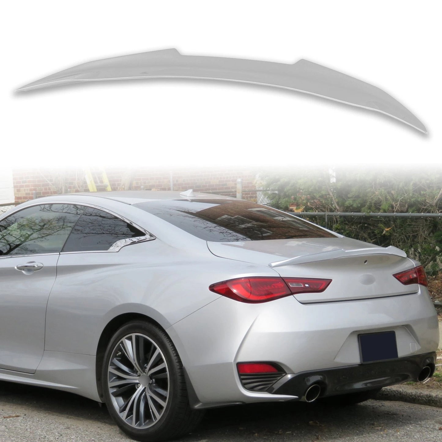 ABS Boot Spoiler for Infiniti Q60 V37 Brilliant Silver (2017-2023)