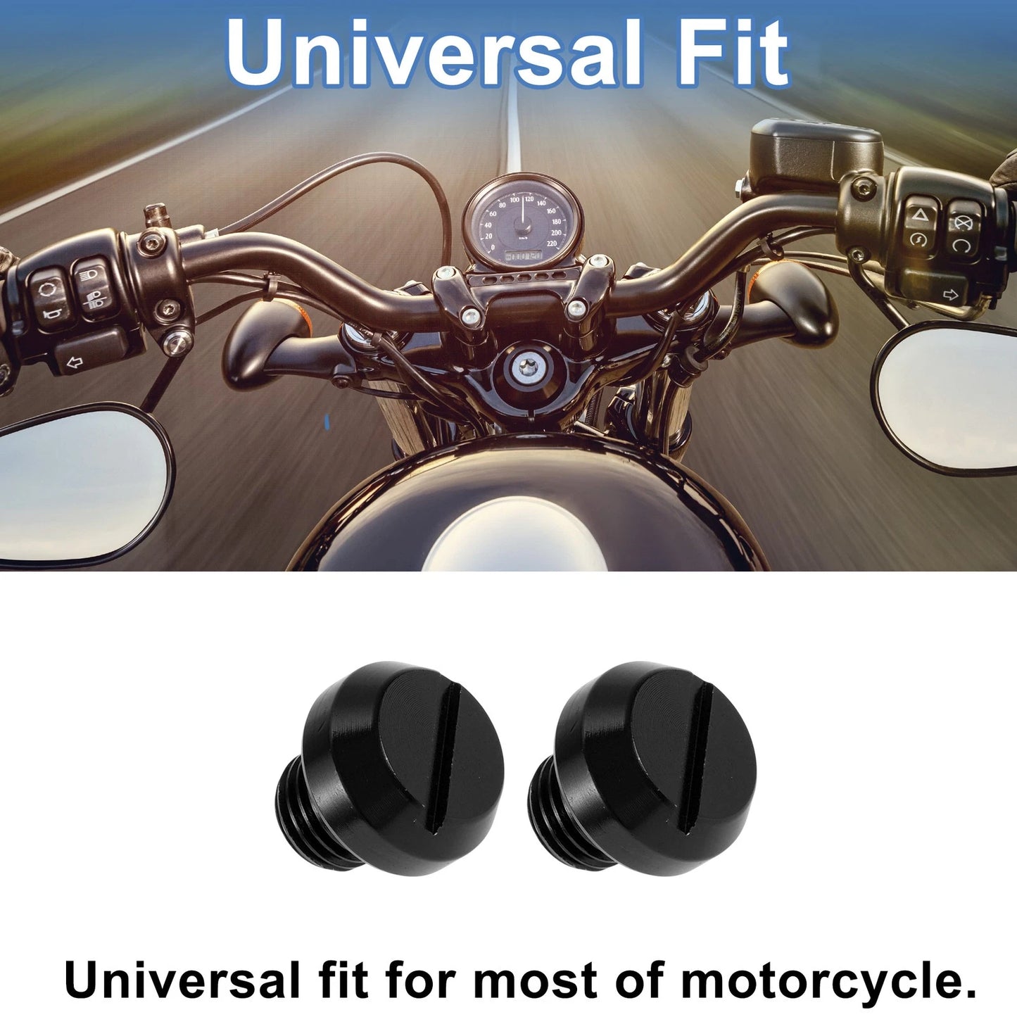Motorcycle Mirror Hole Plugs Left Hand M10x1.25 for Motorcycle