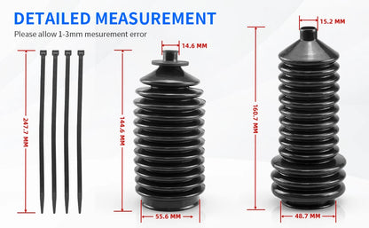 2 x Steering Rack Boots for Polaris Ranger RZR (2007–2019)