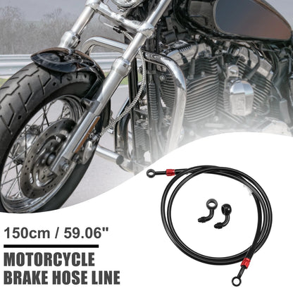 90 Degree Brake Hose Braided Line Clutch Tube 150cm Black for Motorcycle