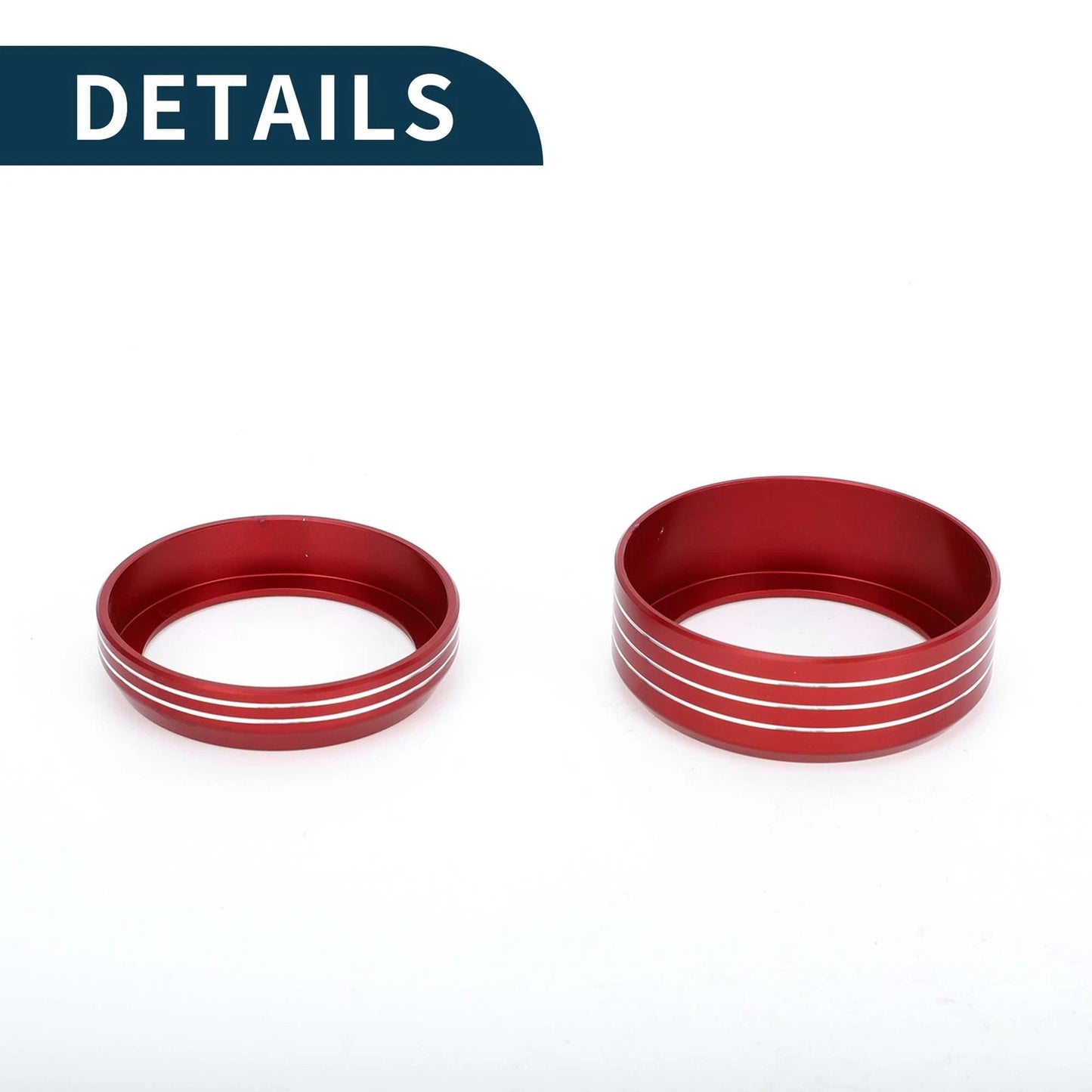 Red Gear Shift Switch Knob Cover Ring for Ford Mach-E (2021-2024) 2 Pcs