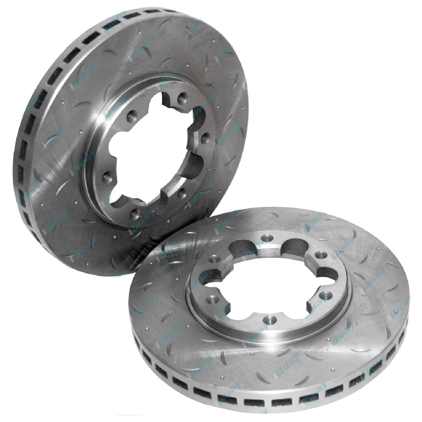 Front Drilled + Slotted Disc Rotor + Bosch Brake Pads for Patrol GU Y61 1997~16