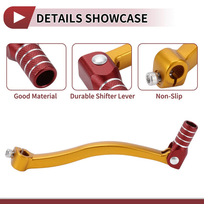 Folding Gear Shifter Lever for Kayo T6 Gold Tone Red