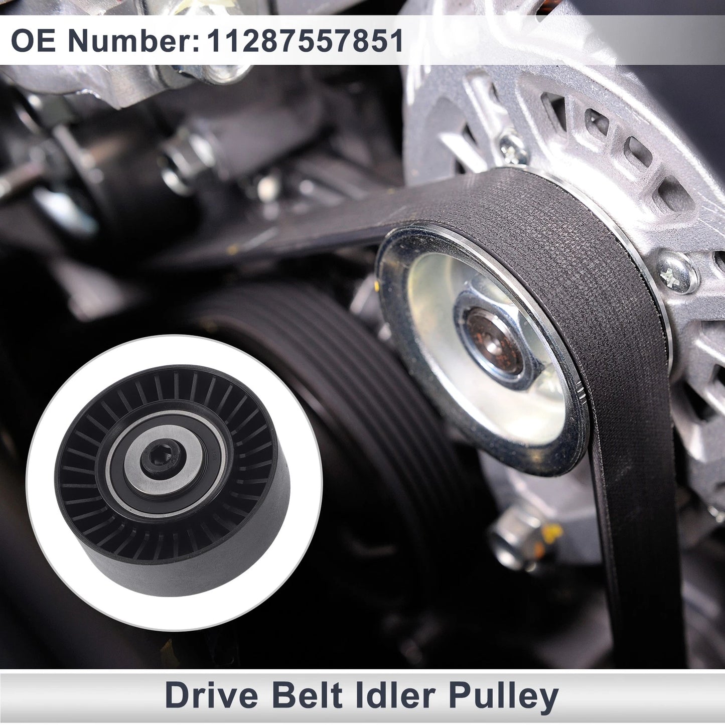 Drive Belt Idler Pulley for BMW 335 (2007-2013) Black 1 x Piece
