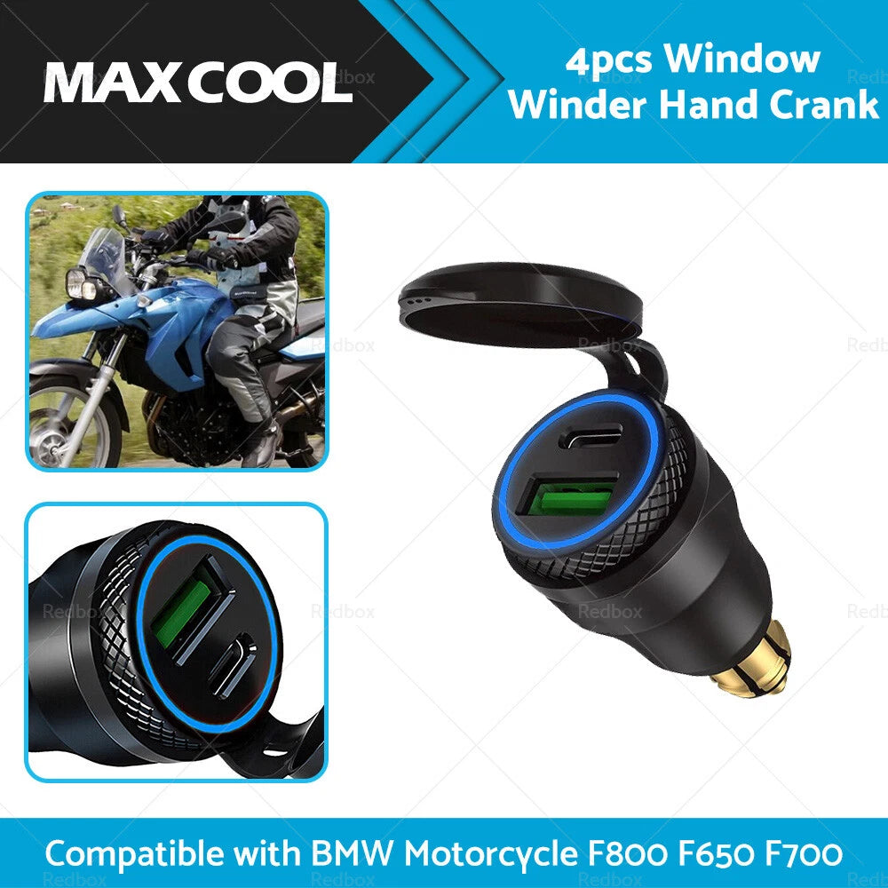 Dual USB Charger Socket for BMW Ducati Motorcycle Hella DIN Type C