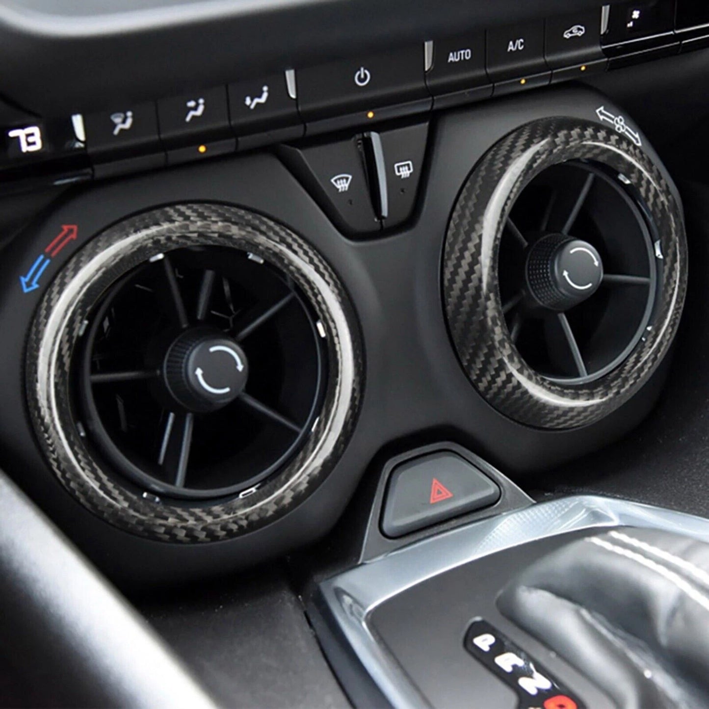 Center Air Vent Outlet Cover Interior Trim Carbon Fiber For 2016-2021 Camaro