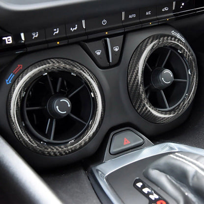Center Air Vent Outlet Cover Interior Trim Carbon Fiber For 2016-2021 Camaro