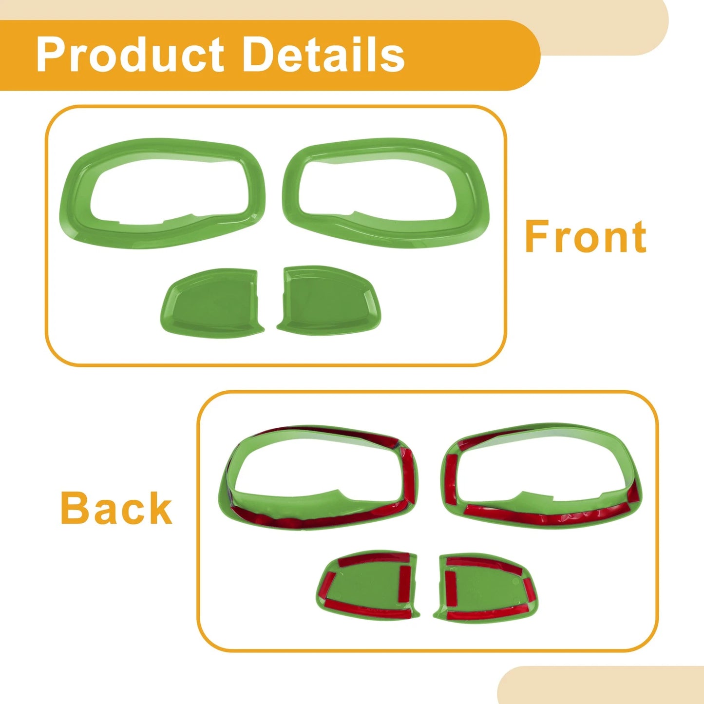Interior Door Handle Bowl Cover Trim for Jeep Renegade (2015-2023) 4 x Green ABS