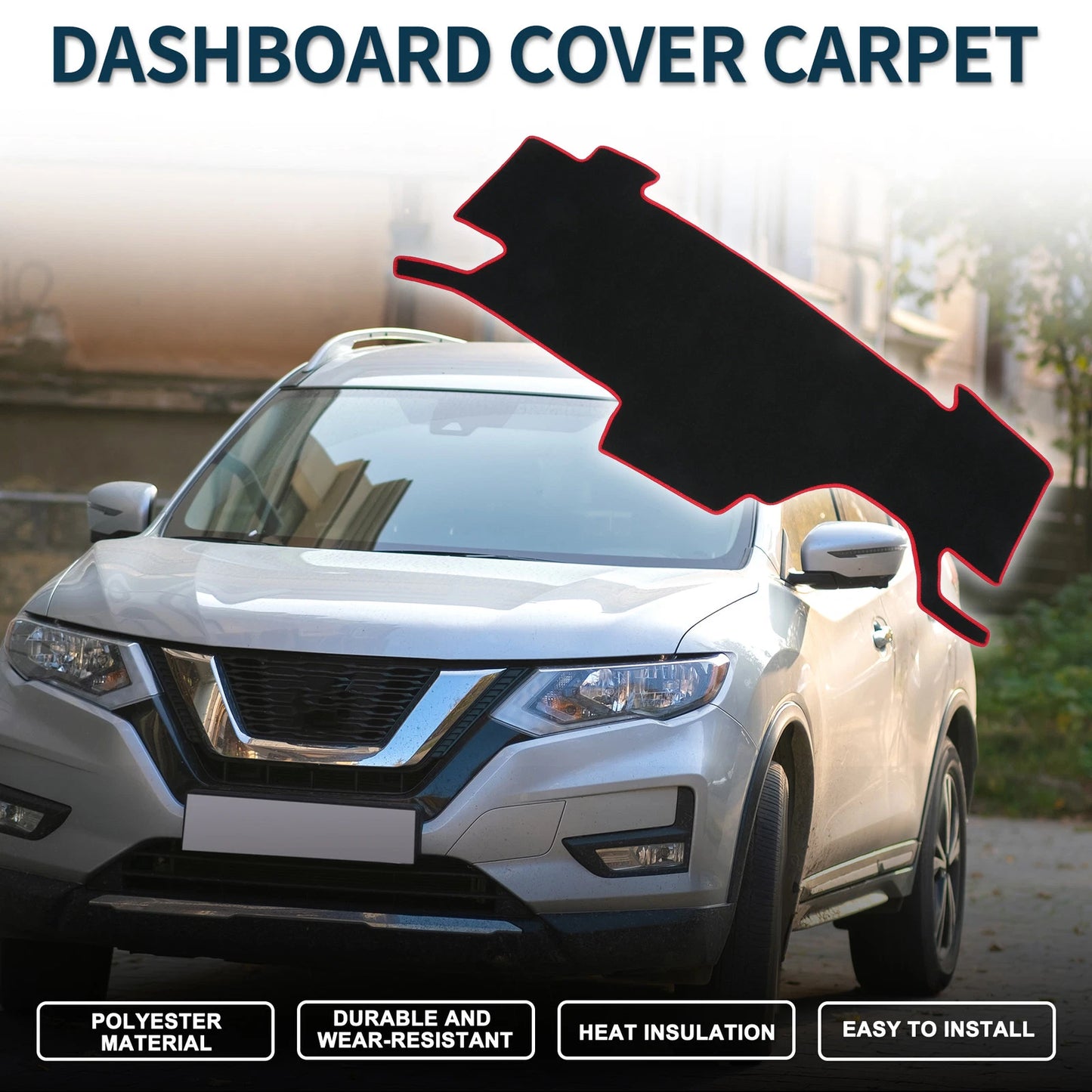 Dashboard Cover Mat for Nissan NOTE e-POWER E13 (2020-2024) Black Red 1 Set