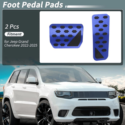 2 x Auto Foot Pedal Pads Covers for Jeep Grand Cherokee (2022-2025) Blue