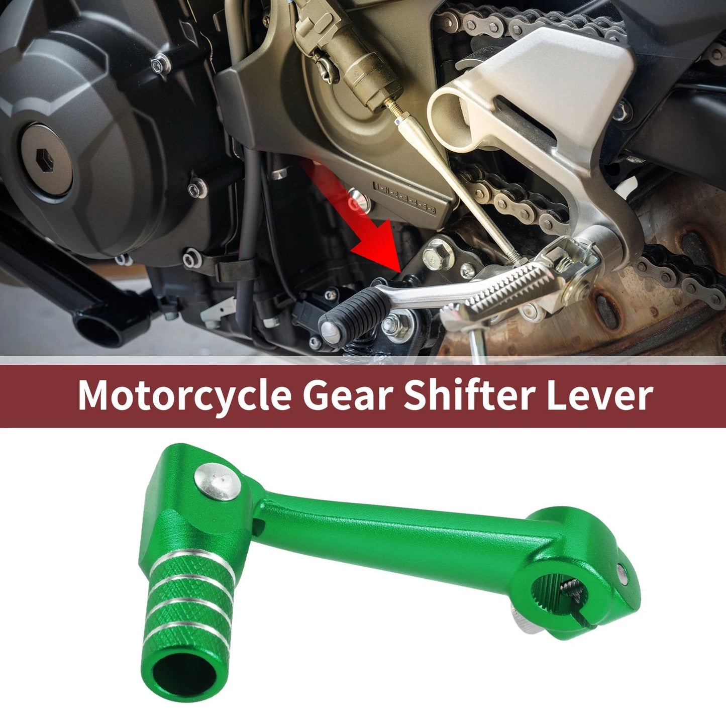 Folding Motorcycle Gear Shifter Lever for Bosuer M5 Green Head