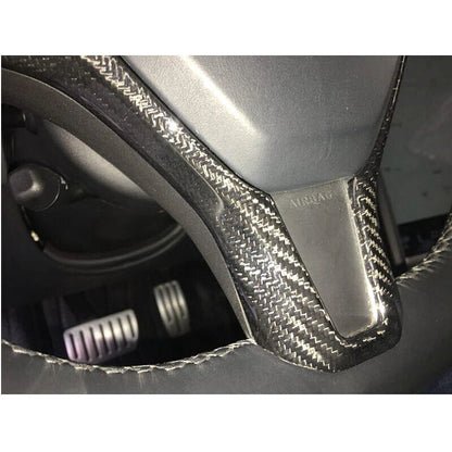 DRY Carbon Steering Wheel Cover Frame Trim For Tesla Model X 2016-22 / S 2012-17