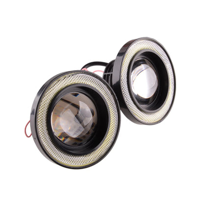 3.5" Round LED Fog Lights  COB White Angel Eye Projector for Car