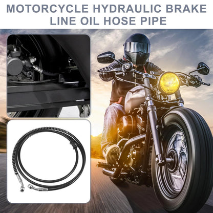 Hydraulic Brake Line 70.87" 10mm Oil Hose Pipe Stainless Steel for Motorcycle