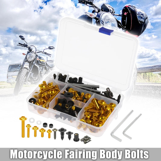 195pcs Motorcycle Fairing Bolts Gold Tone for Suzuki Kawasaki BMW