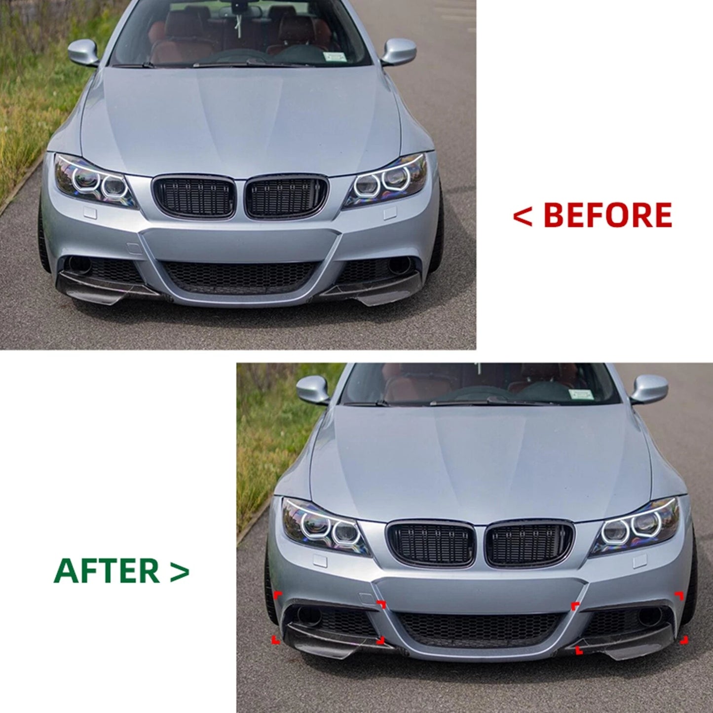 2 x Front Bumper Side Air Vent Trim for BMW E90 E91 M Sport (2009-2012)