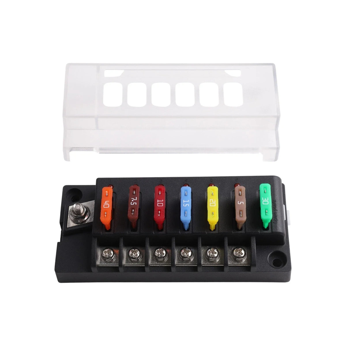 Reliable 12V Marine Fuse Block with LED Monitoring for Boats/Vehicles