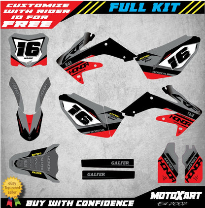 Full Custom Graphic Decals for Honda CRF 250 (2008-2009)