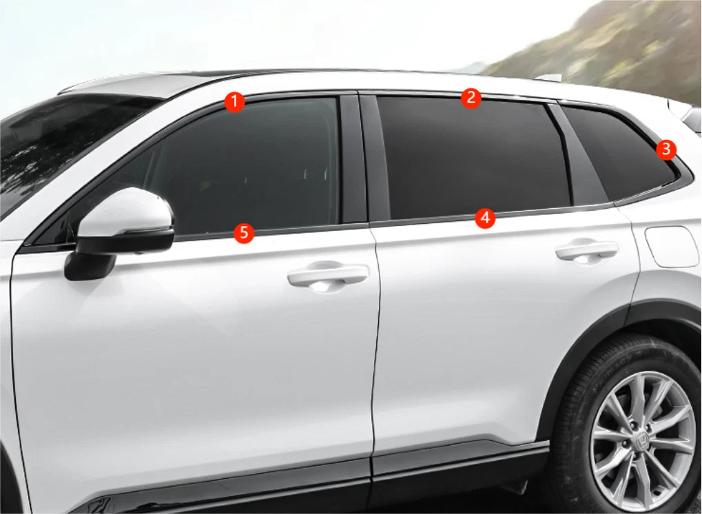 Glossy Black Window Side Molding Frame Cover Trim for Honda CR-V (2023-2024)
