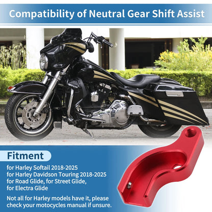 Neutral Gear Shift Assist Red for Harley-Davidson Touring Softail (2018–2025)