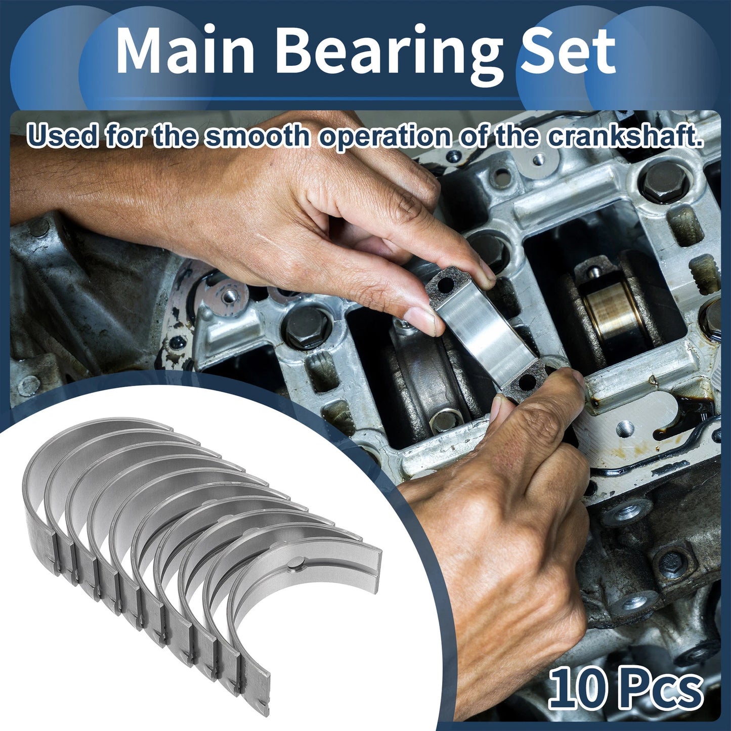 10 x Main Bearing Set for Toyota Van (1984-1989)