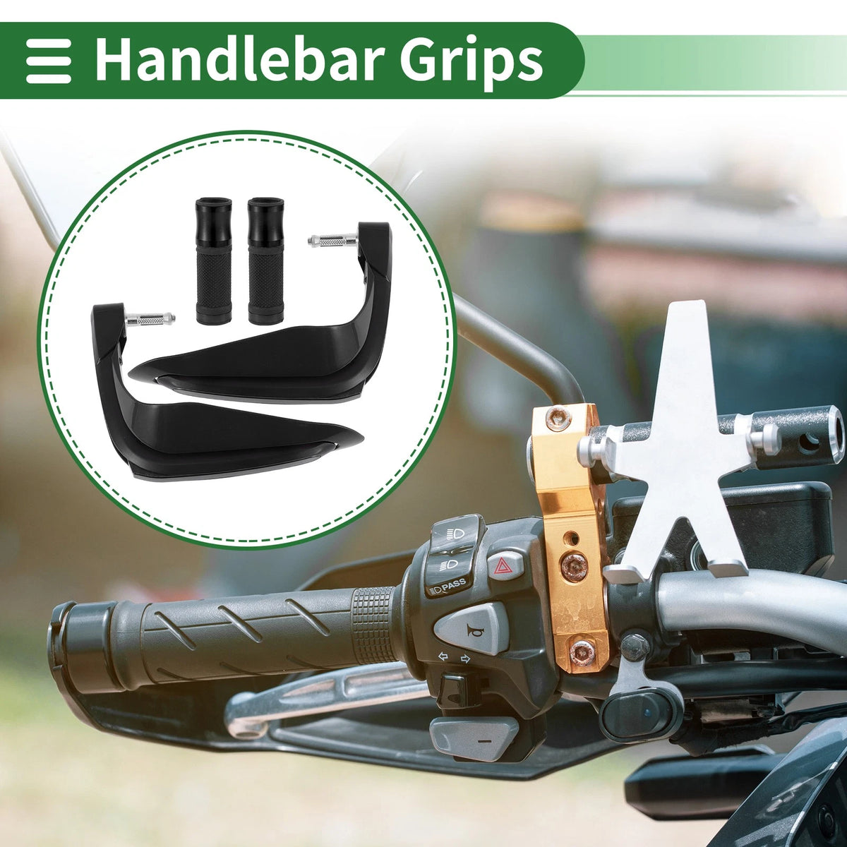 2 x Hand Grips Covers for Motorcycle Aluminum Alloy Black