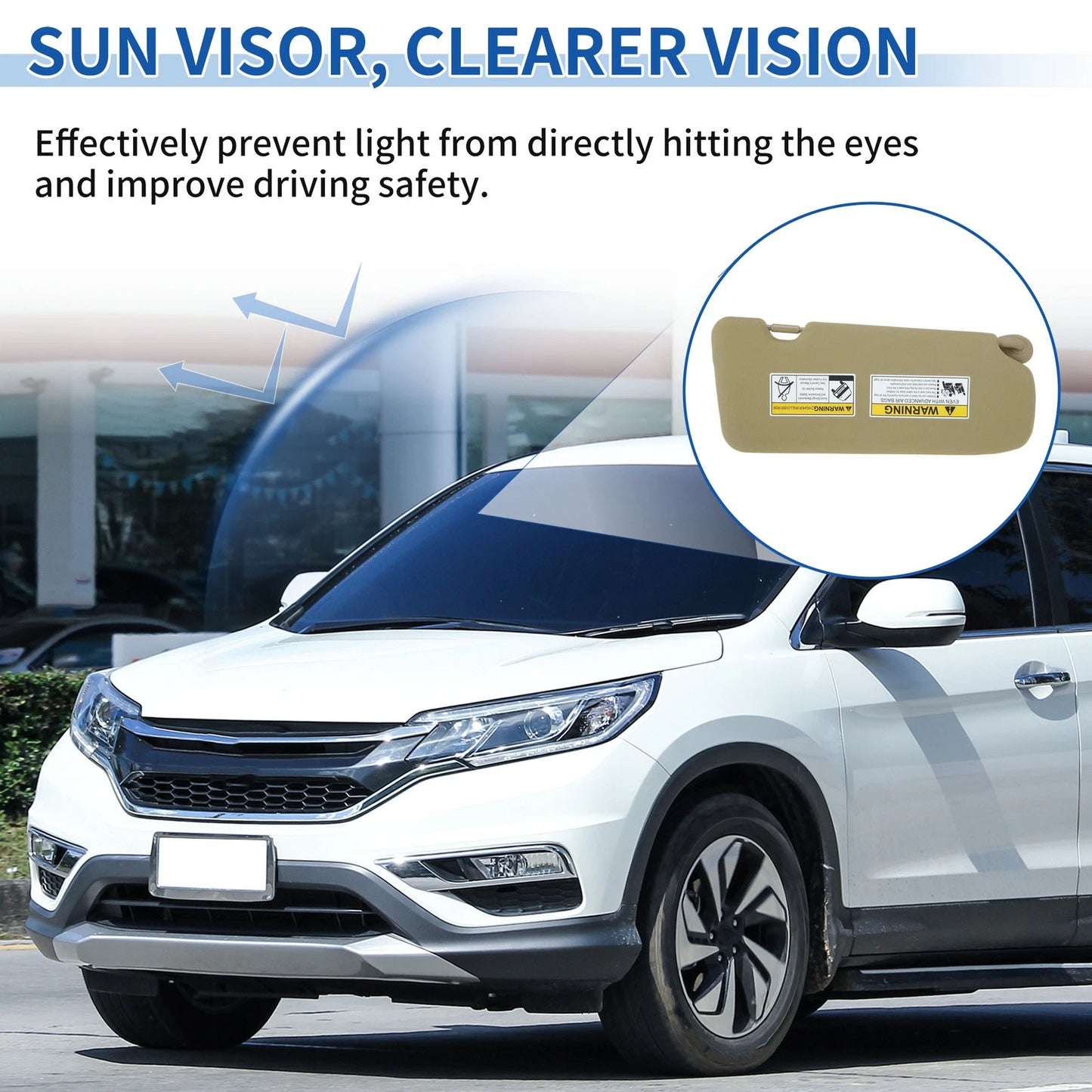 Left Side Sun Visor for Honda CR-V (2017-2022) Beige