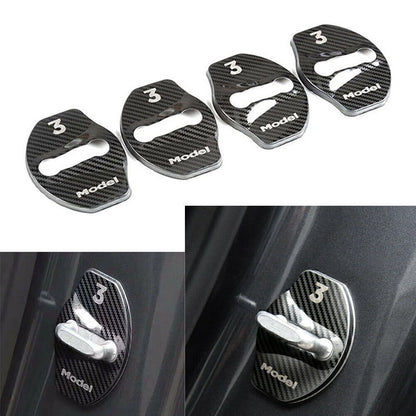 4 x Protective Door Lock Covers for Tesla Model 3 (2017-2023)