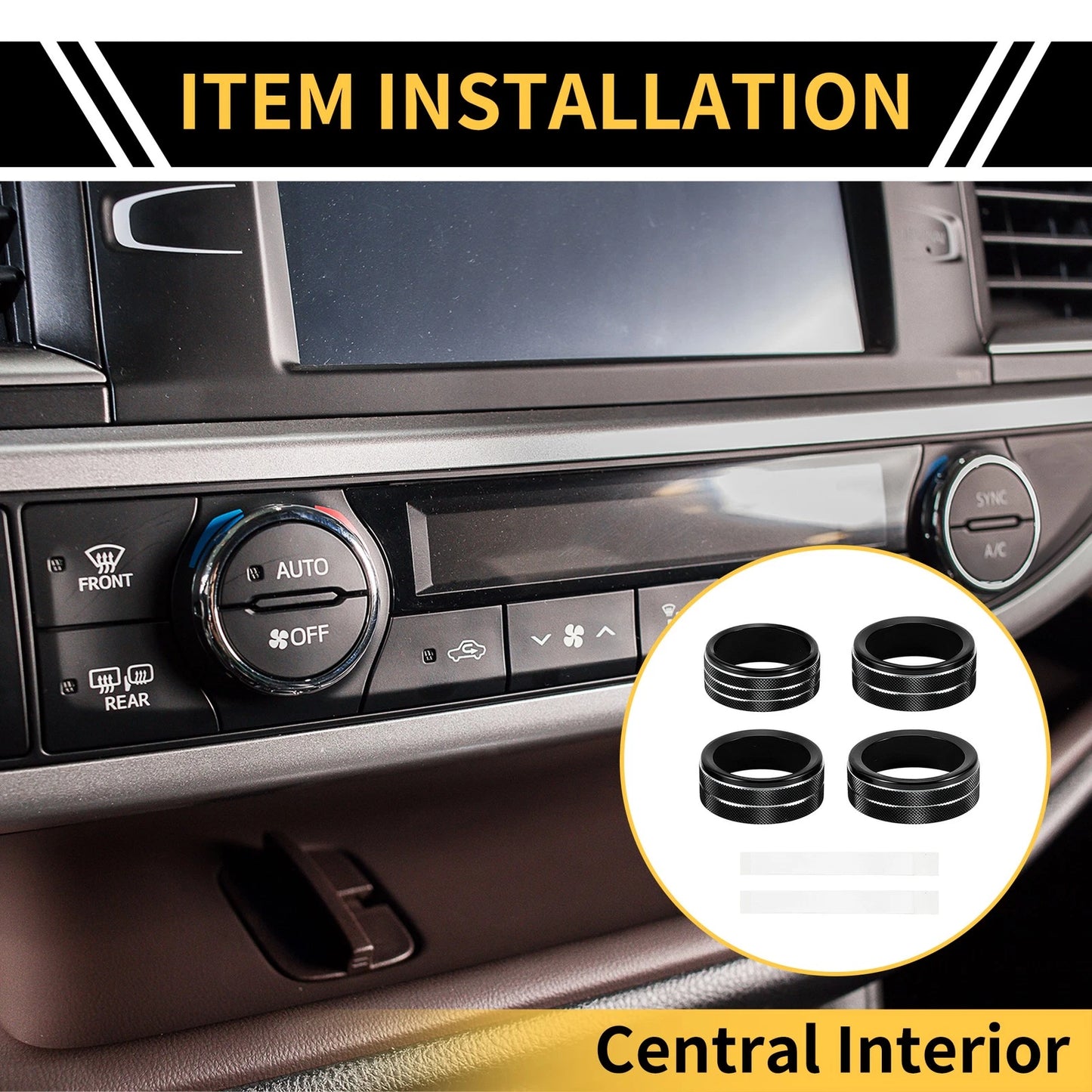 AC Headlight Switch Knob Cover Ring for Jeep Gladiator JT (2018-2021) Black