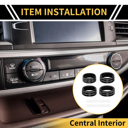 AC Headlight Switch Knob Cover Ring for Jeep Gladiator JT (2018-2021) Black