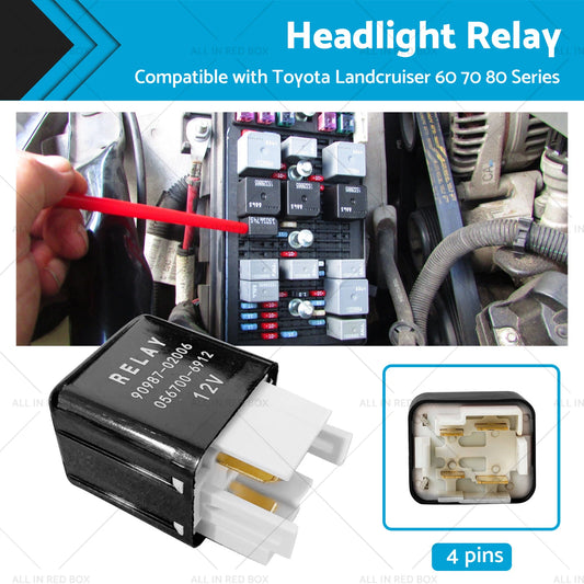 12V Headlight Relay 4 Pins for Toyota Landcruiser (60-80)