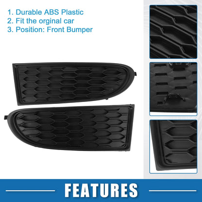Front Fog Light Cover Grille for Dodge Journey 2011-2020 Black (Set of 2)