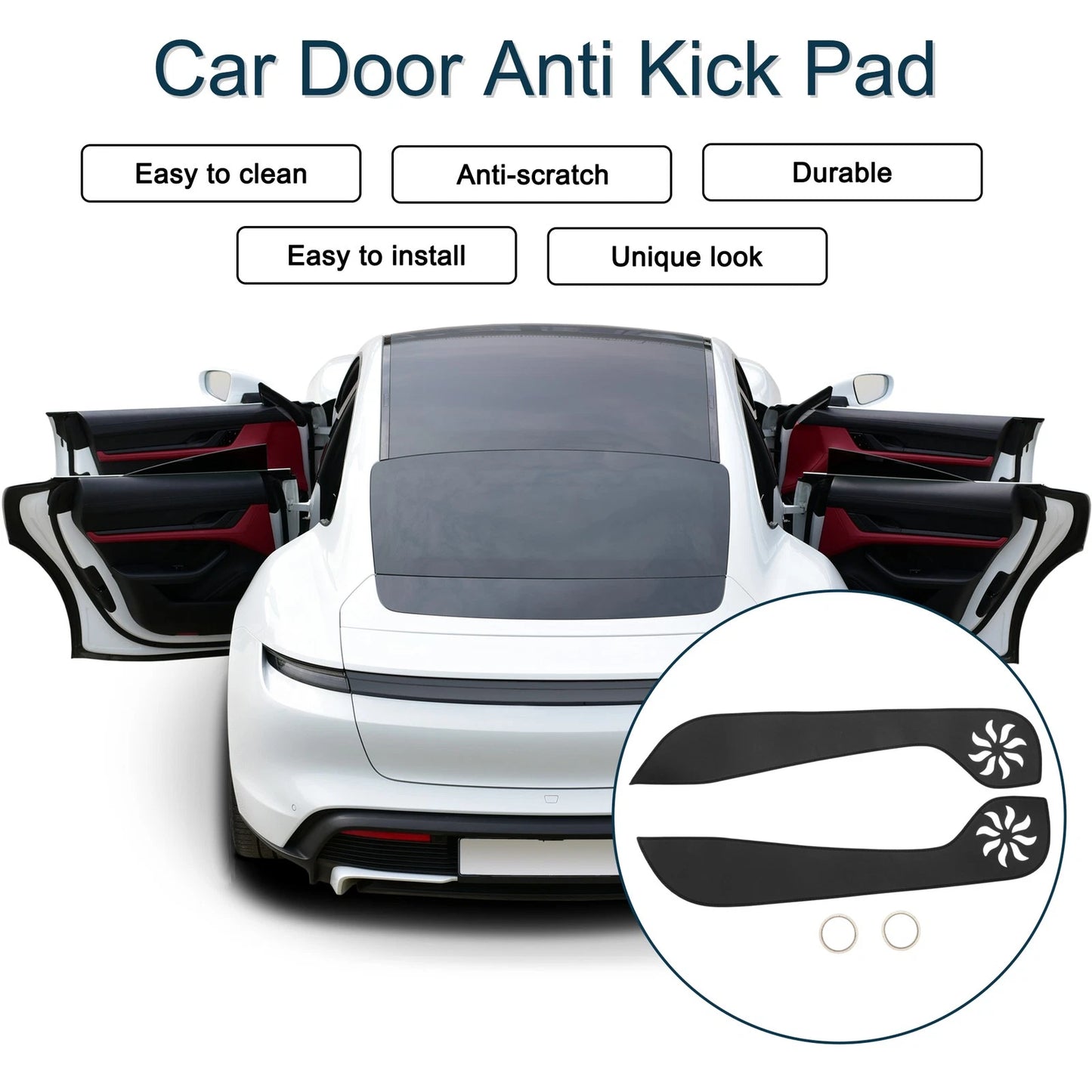 Car Door Anti Kick Pad Sticker Protector for Ford Mustang (2015)
