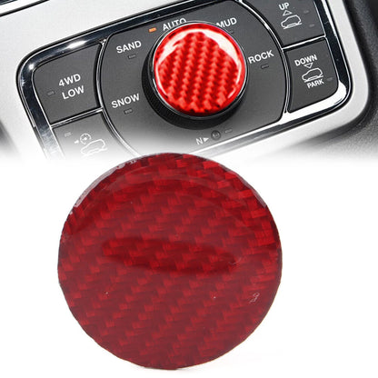 Carbon Fiber Red Central Console Knob Cover for Jeep Grand Cherokee (2011-2023)