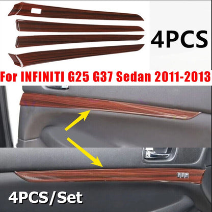 Wood Grain Door Panel Strip Cover Trim for Infiniti G25 G35 G37 (2007–2013)