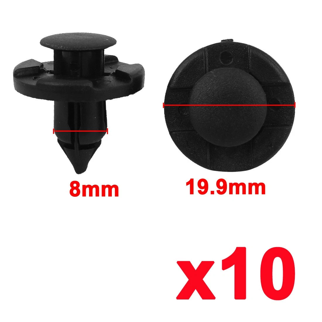 50 Pcs Black Door Trim Rivets for Nissan